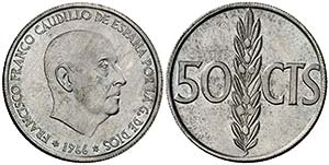 1966*1970. Estado Español. 50 céntimos. ... 