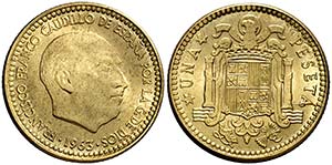 1963*1967. Estado Español. 1 peseta. (Cal. ... 