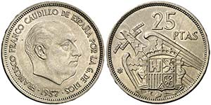 1957*58. Estado Español. 25 pesetas. (Cal. ... 