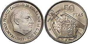 1957*71. Estado Español. 50 pesetas. (Cal. ... 