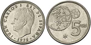 1975*80. Juan Carlos I. 5 pesetas. (Cal. ... 