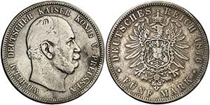 1876. Alemania. Prusia. Guillermo. B ... 