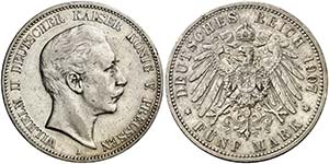 1907. Alemania. Prusia. Guillermo II. A ... 
