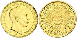 1905. Alemania. Prusia. Guillermo II. A ... 