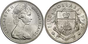 1966. Bahamas. Isabel II. 5 dólares. (Kr. ... 