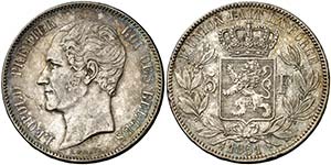 1851. Bélgica. Leopoldo I. 5 francos. (Kr. ... 