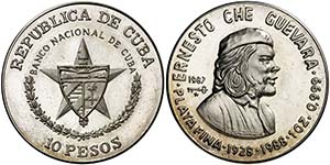 1987. Cuba. 10 pesos. (Kr. 163). 31 g. AG. ... 