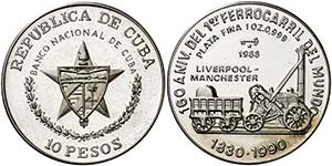 1988. Cuba. 10 pesos. (Kr. 207). 31,08 g. ... 