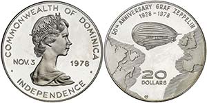 1978. Dominica. Isabel II. 20 dólares. (Kr. ... 