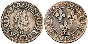 1607. Francia. Enrique IV. (D) Lyon. Doble ... 