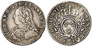 1726. Francia. Luis XV. W (Lille). 12 sols. ... 