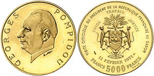 1971. Gabón. 5000 francos. (Fr. 10). 17,49 ... 