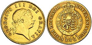 1813. Gran Bretaña. Jorge III. 1/2 guinea. ... 