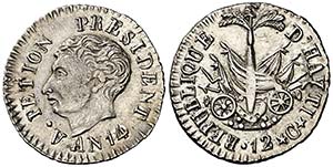 AN 14 (1817). Haití. 12 céntimos. (Kr. ... 