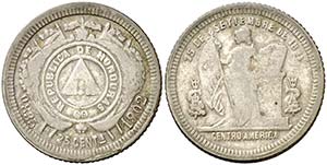 1902/812. Honduras. 25 centavos. (Kr. 50a). ... 