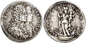 1716. Italia. Nápoles. Carlos VI e Isabel. ... 