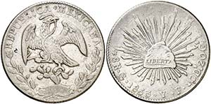 1863. México. Guanajuato. YF. 8 reales. ... 