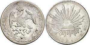 1892. México. Guanajuato. RS. 8 reales. ... 