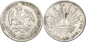 1894. México. Culiacán. AM. 8 reales. (Kr. ... 