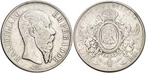1866. México. Maximiliano. México. 1 peso. ... 