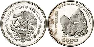 1985. México. 500 pesos. (Kr. 511). 33,61 ... 