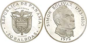 1972. Panamá. 20 balboas. (Kr. 31). 131,52 ... 