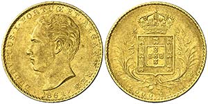 1864. Portugal. Luis I. 2000 reis. (Fr. 151) ... 