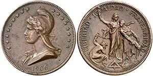 1906. Medalla. 9 g. Ø 30 mm. Bronce. ... 