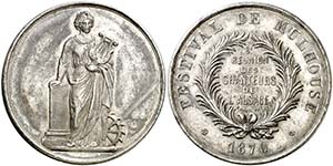 1870. Alemania. Alsacia. Medalla. 19,72 g. ... 