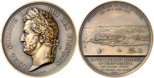 1844. Francia. Medalla. 173,36 g. Ø 69 mm. ... 