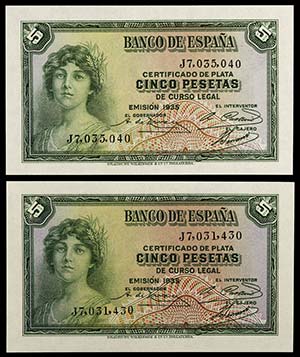 1935. 5 pesetas. (Ed. C14a) (Ed. 363a). 2 ... 