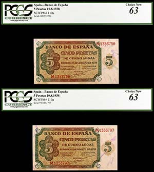 1938. Burgos. 5 pesetas. (Ed. D36b) (Ed. ... 