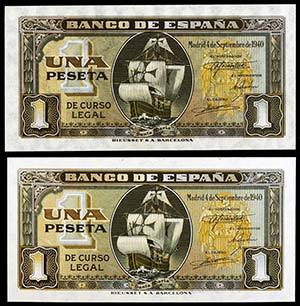 1940. 1 peseta. (Ed. D43a) (Ed. 442a). 4 de ... 