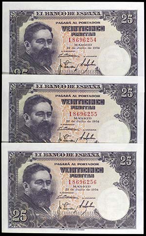 1954. 25 pesetas. (Ed. D68a) (Ed. 467a). 22 ... 