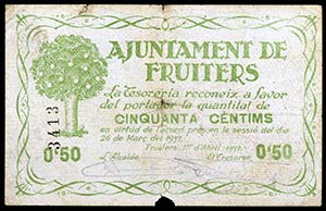 Fruiters. 50 céntimos y 1 peseta. (T. 1233 ... 