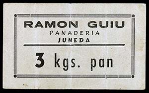 Juneda. Ramón Guiu. Panadería. 3 y 5 Kilos ... 