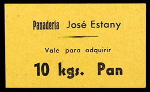(Pons). Panadería José Estany. Vale por 5 ... 