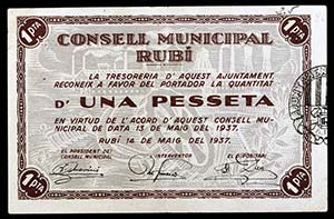Rubí. 1 peseta. (T. 2568). MBC.