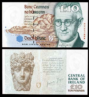 1999. Irlanda. Banco Central. 10 libras. ... 