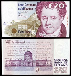 1999. Irlanda. Banco Central. 20 libras. ... 