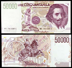 1992. Italia. Banco de Italia. 50000 liras. ... 