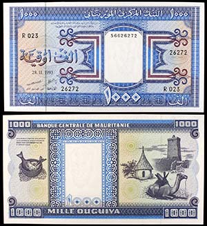1993. Mauritania. Banco Central. 1000 ... 