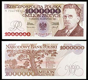 1993. Polonia. Banco Nacional. 1000000 ... 