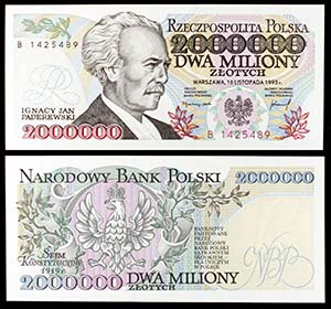 1993. Polonia. Banco Nacional. 2000000 ... 