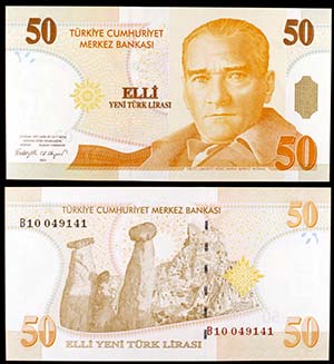2005. Turquía. Banco Central. 50 nuevas ... 