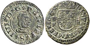 1664. Felipe IV. Coruña. R. 8 maravedís. ... 