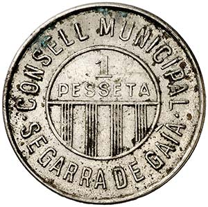 Segarra de Gaià. 1 peseta. (Cal. 18, como ... 