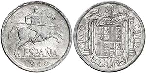 1940. Estado Español. 5 céntimos. (Cal. ... 