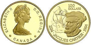 1984. Canadá. Isabel II. 100 dólares. (Fr. ... 