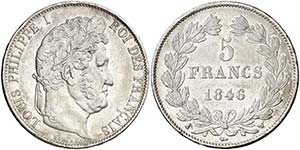 1846. Francia. Luis Felipe I. W (Lille) 5 ... 